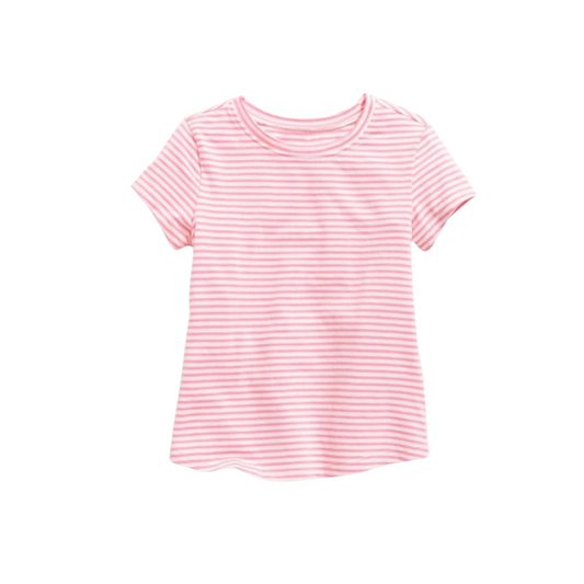 Old Navy - Blusa básica color rosa con rayas blancas