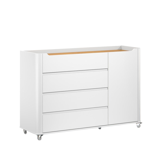 Cómoda Matic Nido Laqueado Blanco Soft Freijo