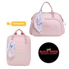 Kit Arco Iris Rosa Bolso Grande + Mochila
