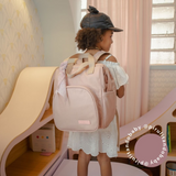Mochila Maternidad Mediana Encanto Rose Con Bolso Frontal Térmico
