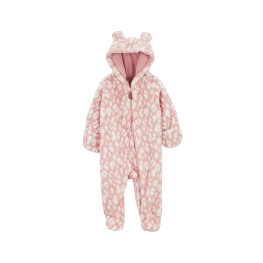 Carter's - Enterizo polar con capucha leopardo