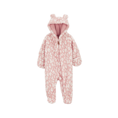 Carter's - Enterizo polar con capucha leopardo