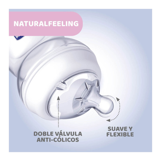 Biberón Chicco Natural Feeling Celeste 150ml 0m+