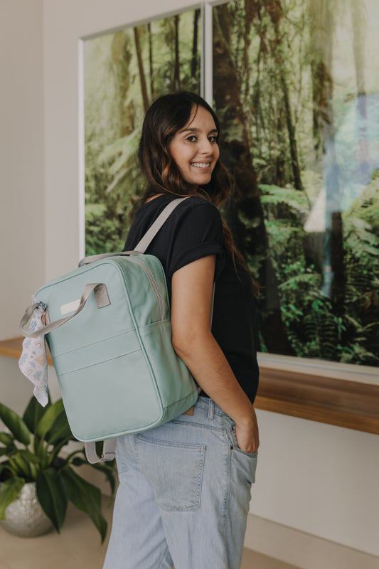 Kit Arco Iris Verde Bolso Grande + Bolso Mediano + Mochila