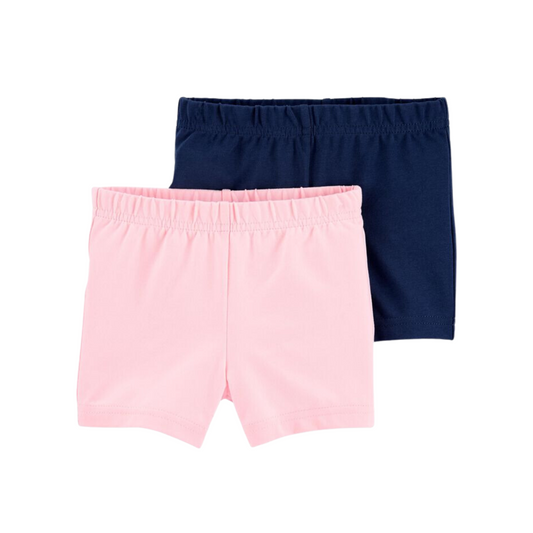 Carter's - Paquete con 2 shorts rosa/azul