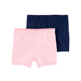 Carter's - Paquete con 2 shorts rosa/azul