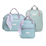 Kit Arco Iris Verde Bolso Grande + Bolso Mediano + Mochila