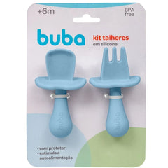 Kit de Cubiertos de Silicona Buba Azul