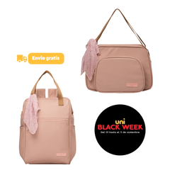 Kit Encanto Rose Bolso Mediano + Mochila Grande