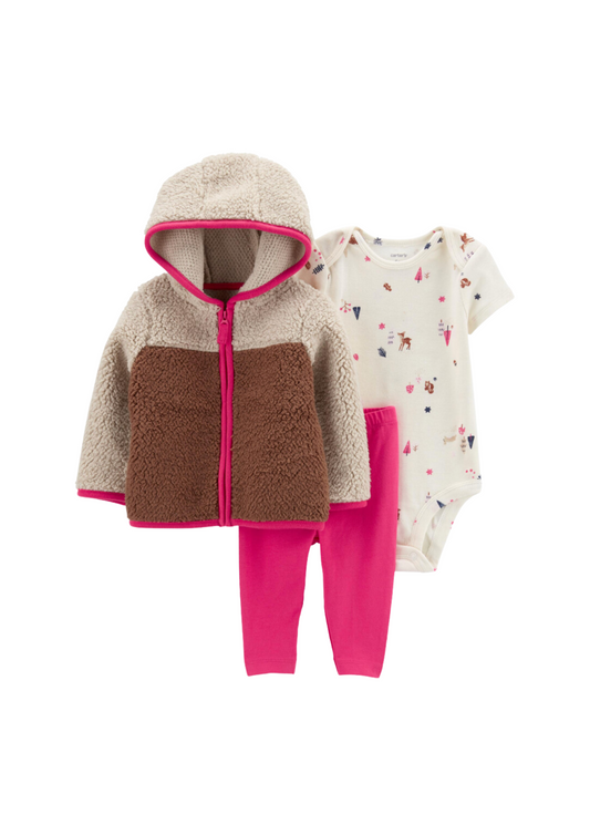 Carter's - Set con 3 piezas con abrigo de sherpa