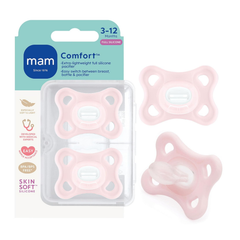 Paquete Con 2 Chupetes MAM Comfort Rosa 3-12M
