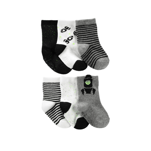 Carter's - Paquete con 6 pares de medias Espacio