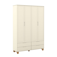 Ropero 4 Pts Matic Zupy Clean Laqueado Off White Eco Wood