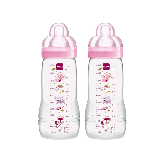 Paquete con 2 Biberones Easy Active 330ml Gris Rosa (4m+) (Copia)