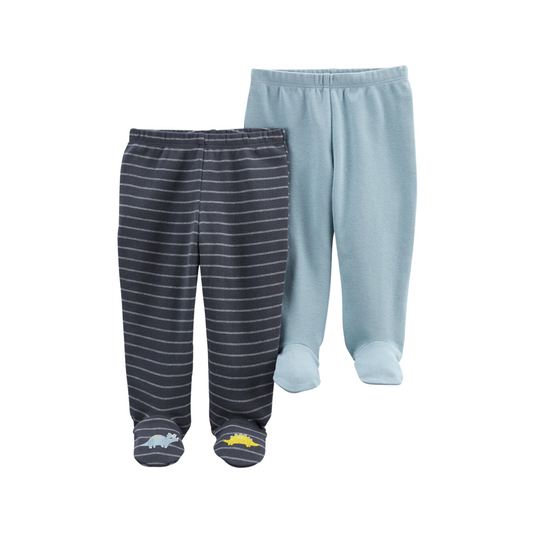 Carter's - Paquete con 2 pantalones con pies dinosaurios