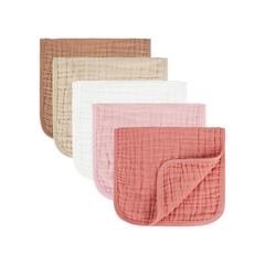 Paquete con 5 babitas de muselina (25.4cm x 50.8cm)