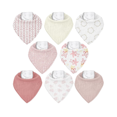 Paquete con 8 baberos de muselina rosa