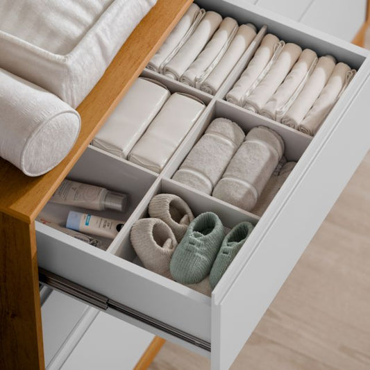Cómoda 6 Cajones Matic Nature Clean Laq. Freijo/Blanco Soft/Eco Wood