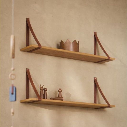 Kit 2 Estantes Colgantes Gold Laqueado Freijo