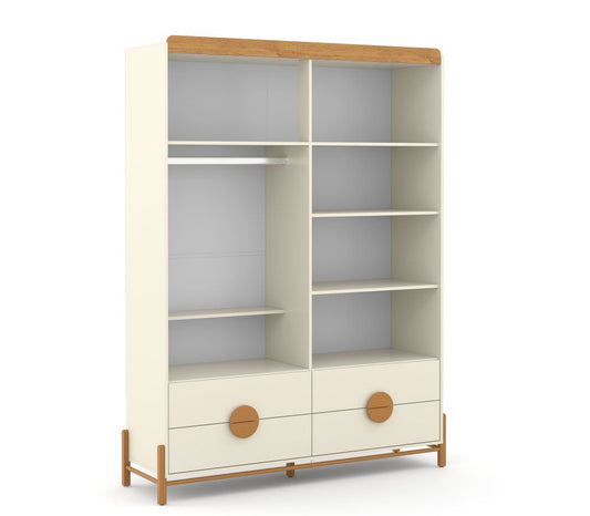 Ropero 4 Pts Matic Tess Laq. Off White Freijo Eco Wood