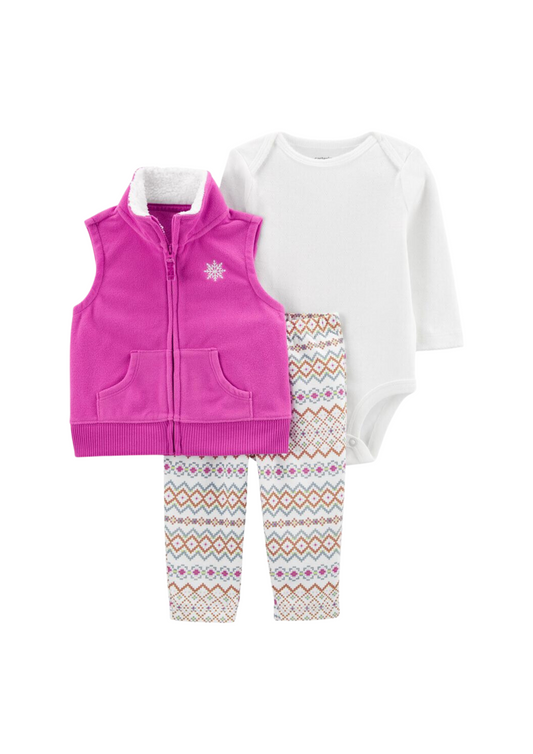 Carter's - Set con 3 piezas con chaleco de micro polar