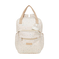 Mochila Maternidad Mediana Con Bolsillo Térmico Confeti Marfil