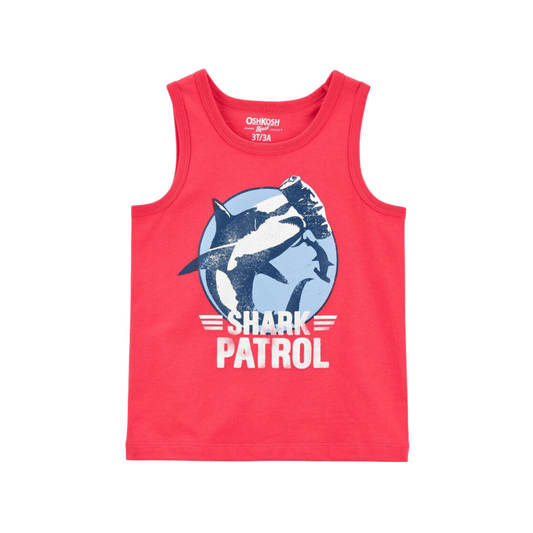 OshKosh B'Gosh - Remera básica color rojo diseño de tiburón