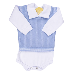 Salida Maternidad Azul Celeste Con Blanco
