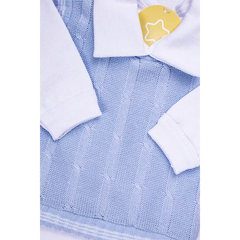 Salida Maternidad Azul Celeste Con Blanco