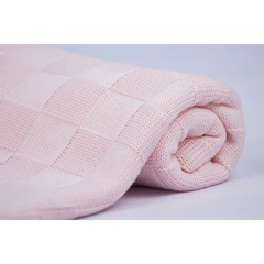 Manta de Tricot Rosa Liso Sanches Baby