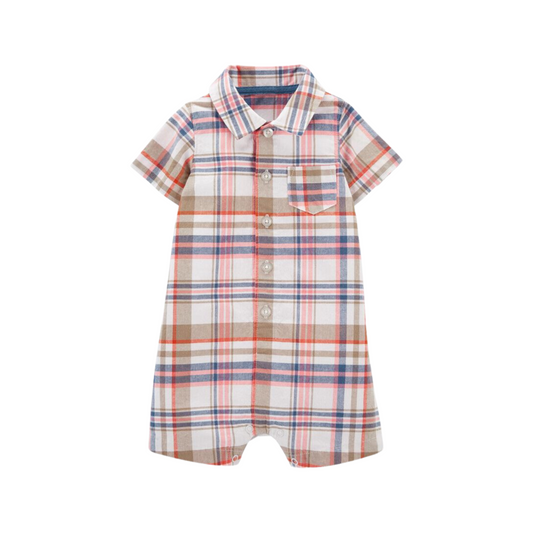 Carter's - Romper con cuello con diseño cuadriculado