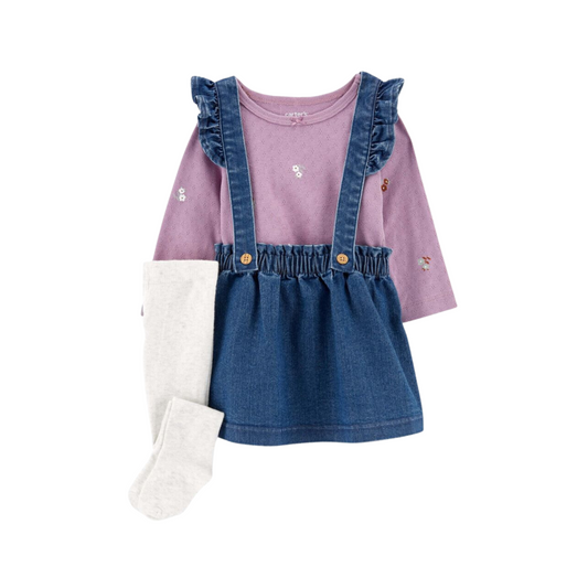 Carter's - Set con 3 piezas con jardinera jeans