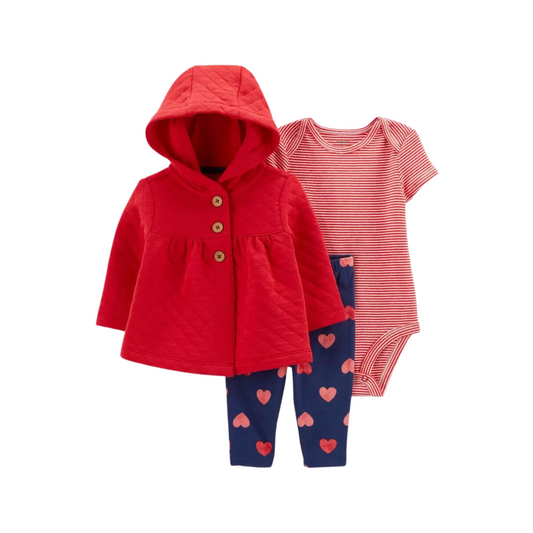 Carter's - Set con 3 piezas con abrigo rojo