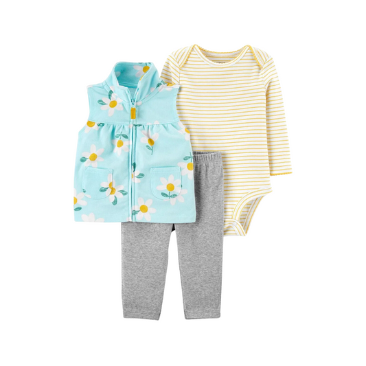 Carter's - Set con 3 piezas con chaleco floral