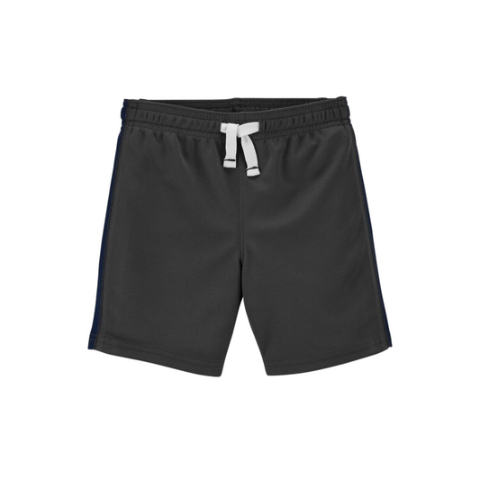 Carter's - Shorts de malla color gris con cordón funcional