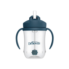 Vaso con pajita y popote 270ml Azul (6m+)