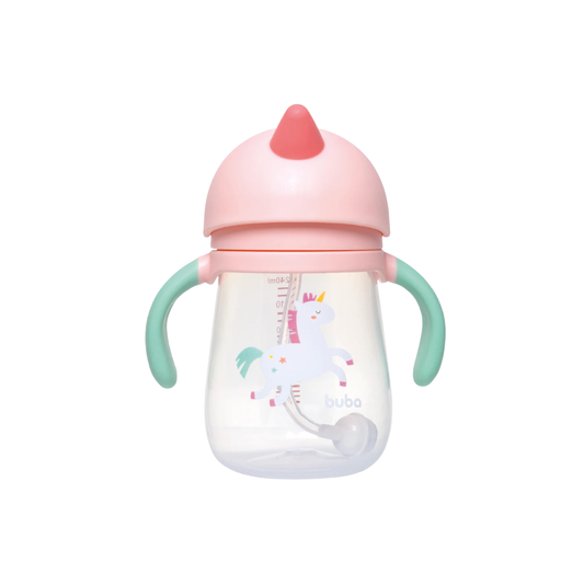 Vaso Con Manija Buba 240ml Rosa Unicornio
