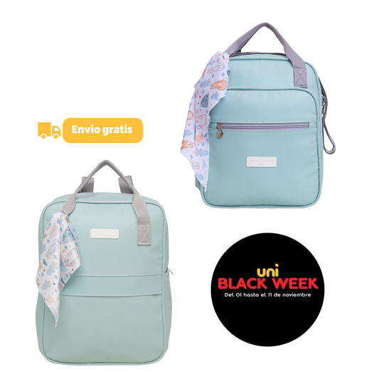 Kit Arco Iris Verde Bolso Mediano+ Mochila